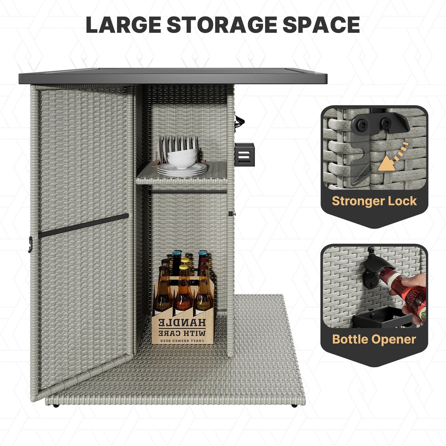 Ensemble de bar en résine tressée 5 pièces Moasis pour extérieur - 5 pièces