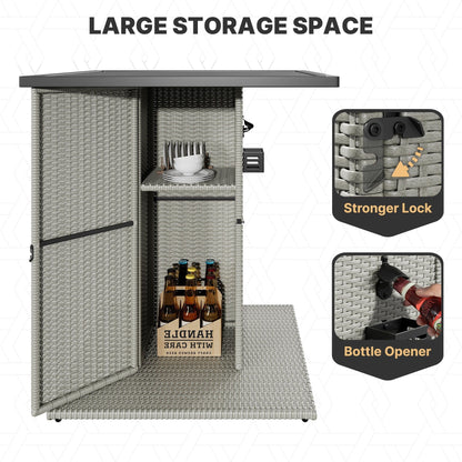 Ensemble de bar en résine tressée 5 pièces Moasis pour extérieur - 5 pièces