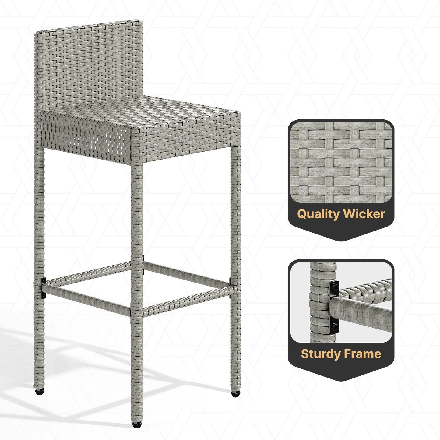 Ensemble de bar en résine tressée 5 pièces Moasis pour extérieur - 5 pièces