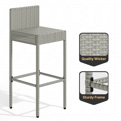 Ensemble de bar en résine tressée 5 pièces Moasis pour extérieur - 5 pièces