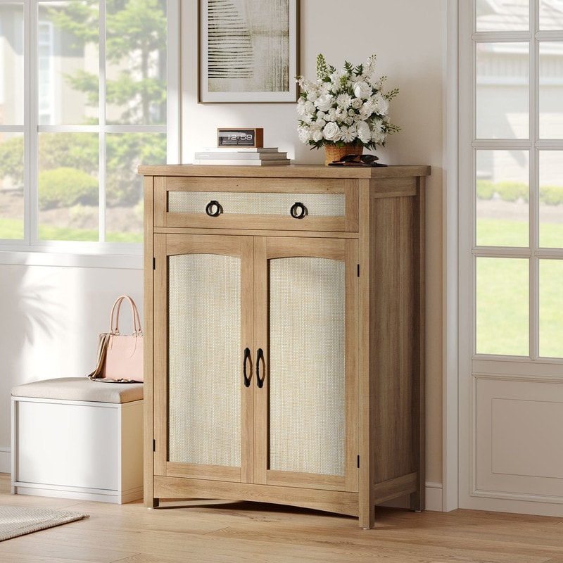 Meuble à chaussures Moasis à 5 niveaux et 20 paires avec double porte pour entrée