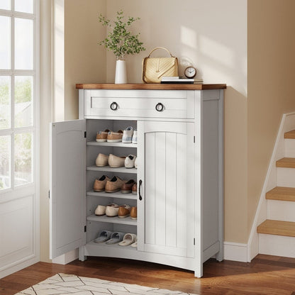 Meuble à chaussures Moasis à 5 niveaux et 20 paires avec double porte pour entrée