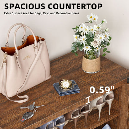 Meuble à chaussures Moasis à 5 niveaux et 20 paires avec double porte pour entrée