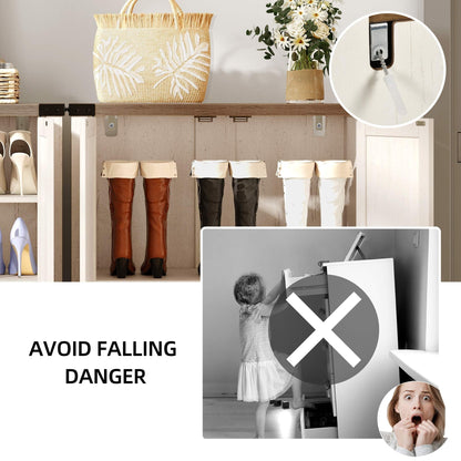 Meuble à chaussures Moasis à 5 niveaux et 20 paires avec double porte pour entrée