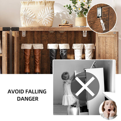 Meuble à chaussures Moasis à 5 niveaux et 20 paires avec double porte pour entrée