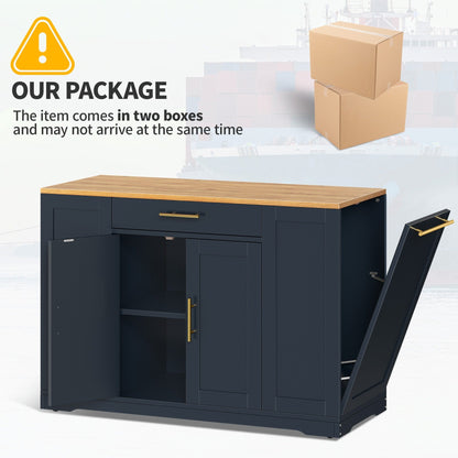 Moasis 53 pouces, meuble de rangement pour îlot de cuisine mobile et portable