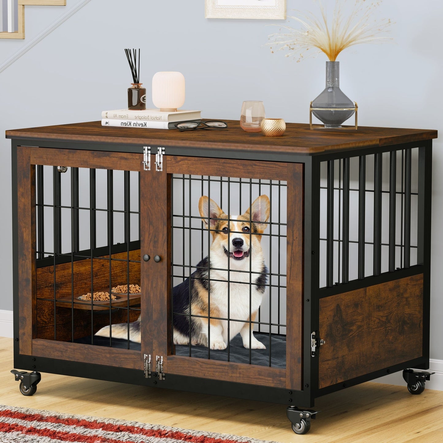 Table d'appoint en forme de cage pour chien style mobilier Moasis
