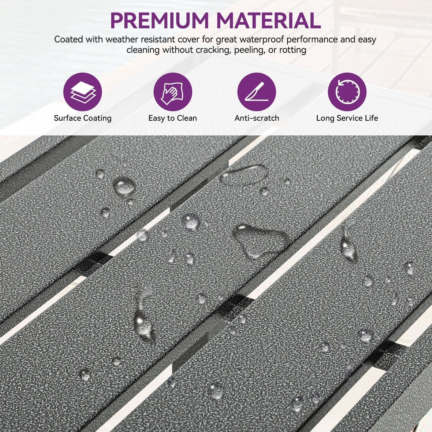 Table de bar/comptoir de patio en métal Moasis avec roulettes