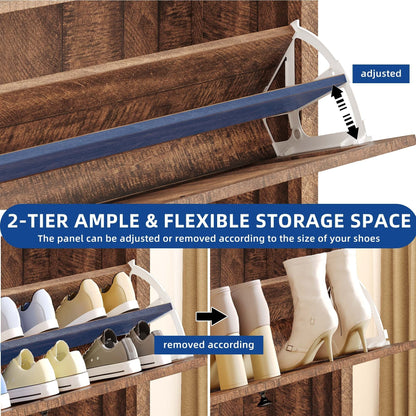 Meuble de rangement à chaussures Moasis avec 2 compartiments pour entrée ou couloir