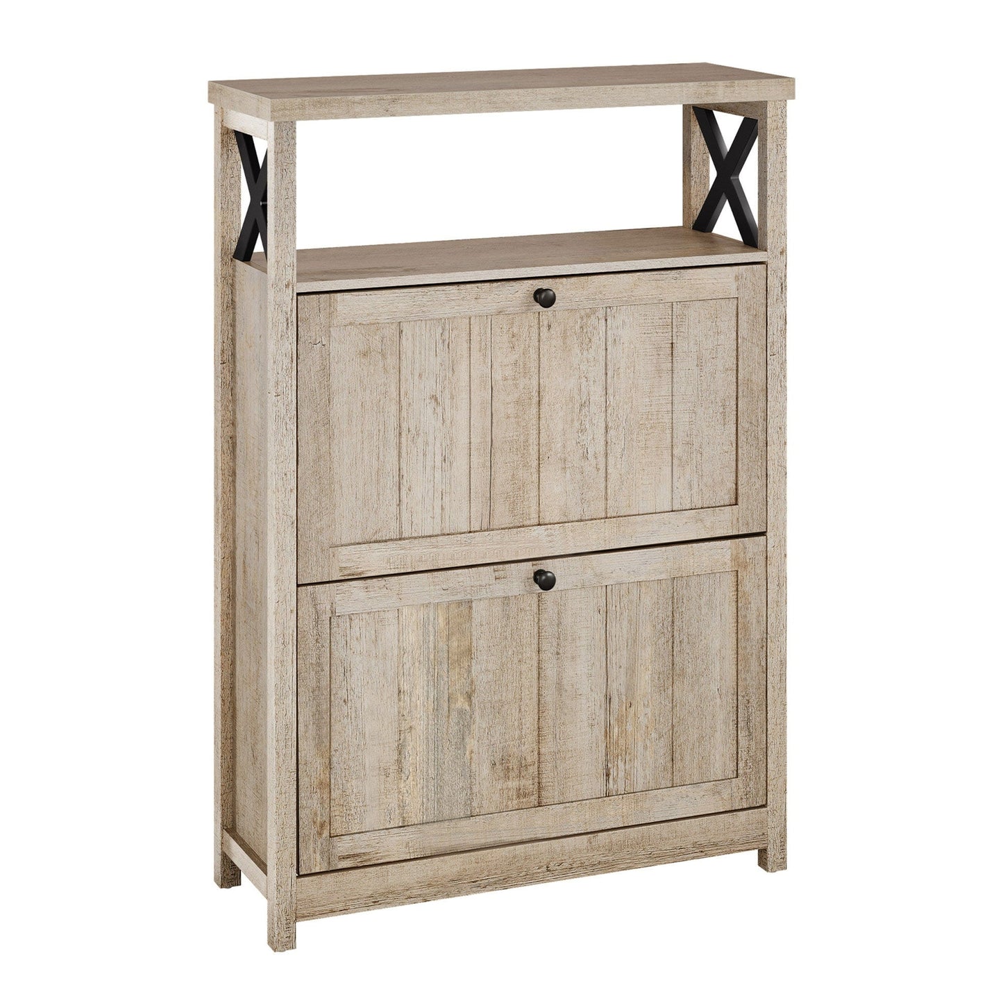 Meuble de rangement à chaussures Moasis avec 2 compartiments pour entrée ou couloir