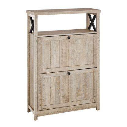 Meuble de rangement à chaussures Moasis avec 2 compartiments pour entrée ou couloir