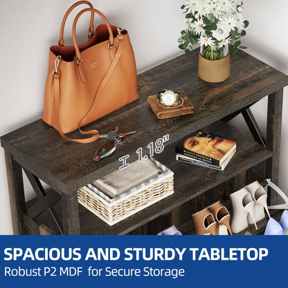 Meuble de rangement à chaussures Moasis avec 2 compartiments pour entrée ou couloir