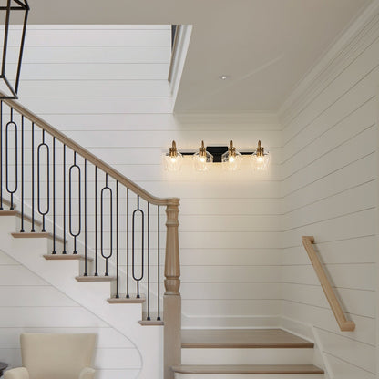 Appliques murales modernes à 3/4 lumières avec variateur et abat-jour en verre