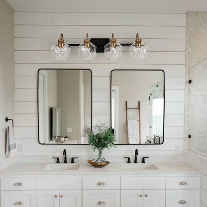 Appliques murales modernes à 3/4 lumières avec variateur et abat-jour en verre