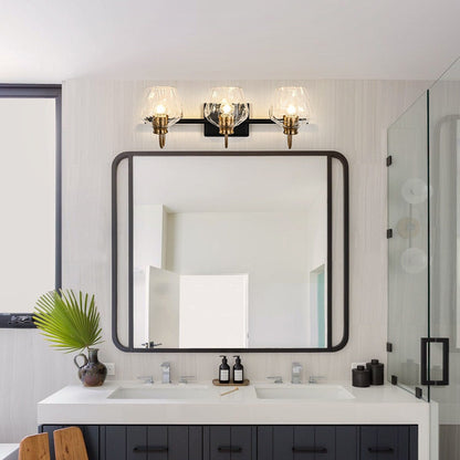 Appliques murales modernes à 3/4 lumières avec variateur et abat-jour en verre