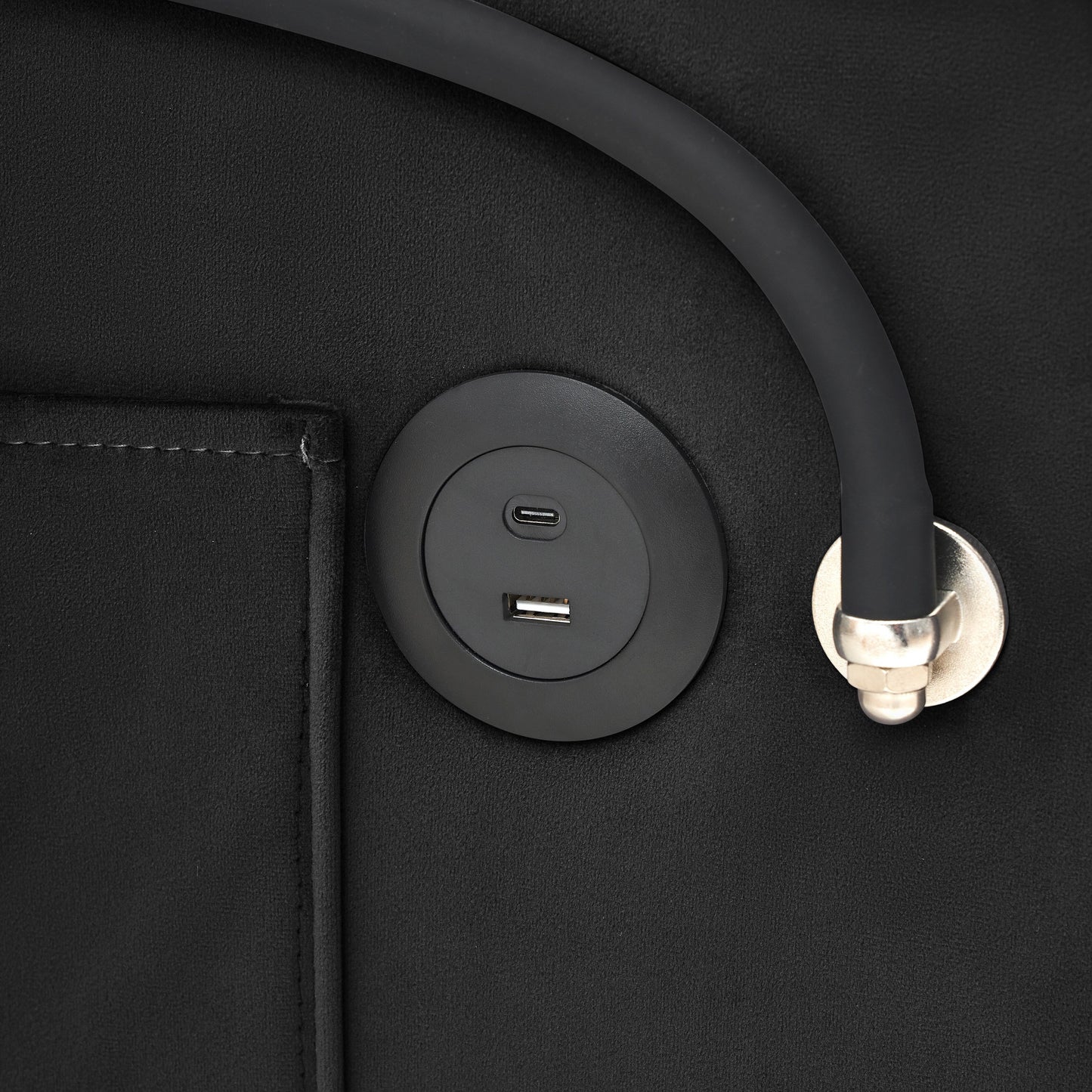 Canapé-lit convertible moderne 3 en 1 de 70,86 pouces avec dossier réglable et port de chargement USB pour salon