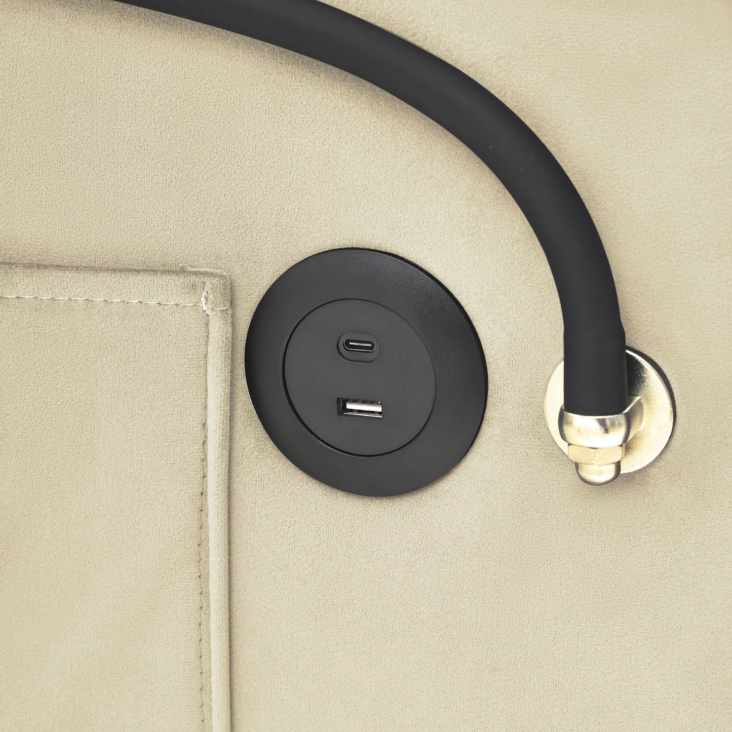 Canapé-lit convertible moderne 3 en 1 de 70,86 pouces avec dossier réglable et port de chargement USB pour salon