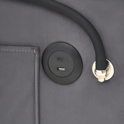 Canapé-lit convertible moderne 3 en 1 de 70,86 pouces avec dossier réglable et port de chargement USB pour salon