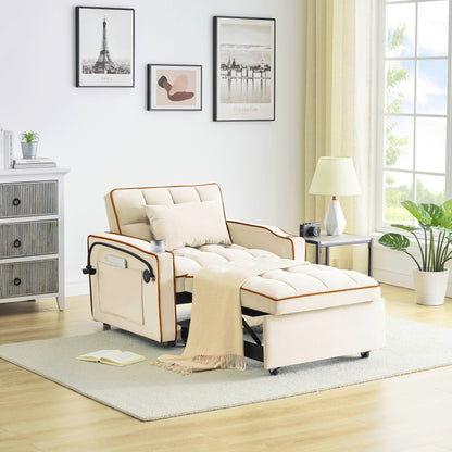 Canapé-lit convertible moderne 3 en 1 de 70,86 pouces avec dossier réglable et port de chargement USB pour salon