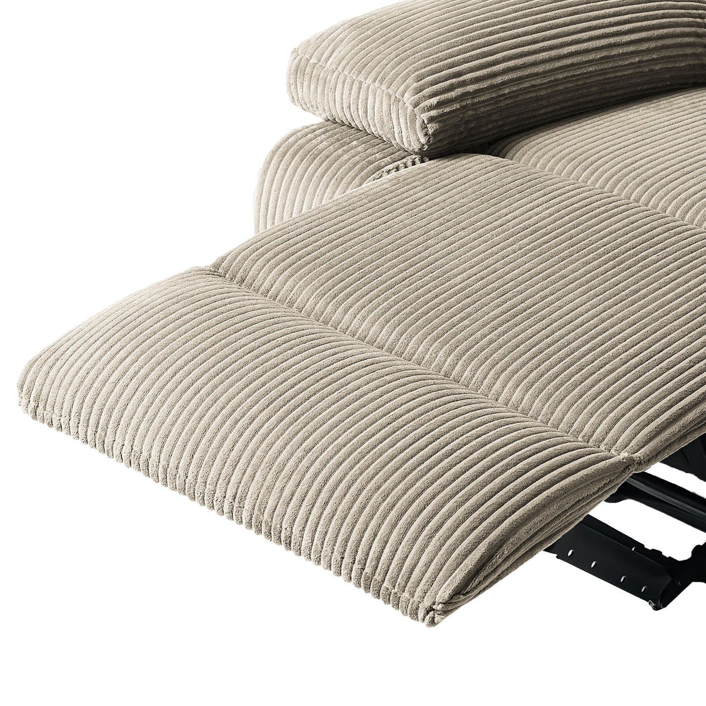 Fauteuil inclinable manuel moderne en velours côtelé, fauteuil inclinable réglable avec larges accoudoirs