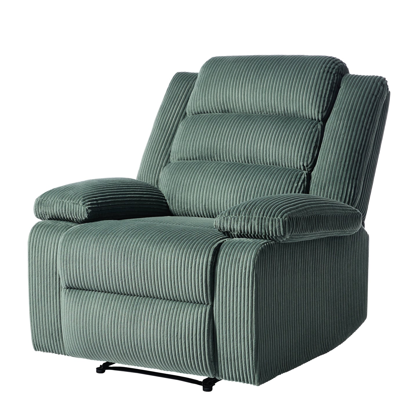 Fauteuil inclinable manuel moderne en velours côtelé, fauteuil inclinable réglable avec larges accoudoirs