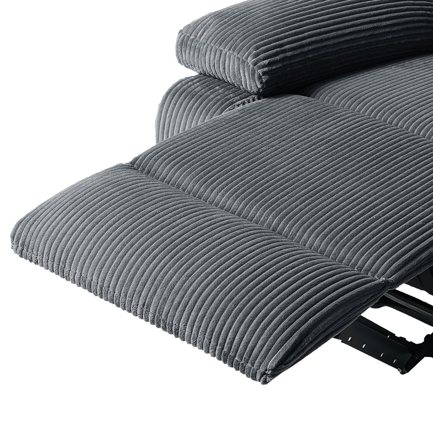 Fauteuil inclinable manuel moderne en velours côtelé, fauteuil inclinable réglable avec larges accoudoirs