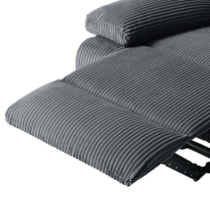 Fauteuil inclinable manuel moderne en velours côtelé, fauteuil inclinable réglable avec larges accoudoirs