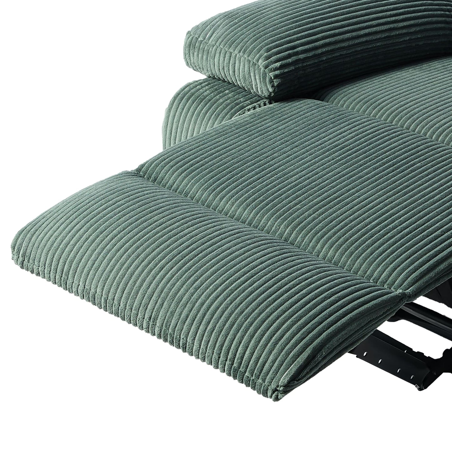 Fauteuil inclinable manuel moderne en velours côtelé, fauteuil inclinable réglable avec larges accoudoirs