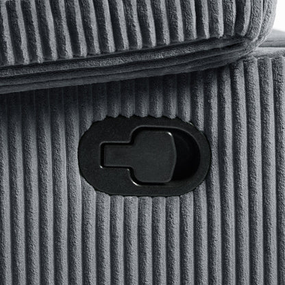 Fauteuil inclinable manuel moderne en velours côtelé, fauteuil inclinable réglable avec larges accoudoirs