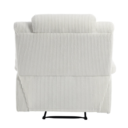 Fauteuil inclinable manuel moderne en velours côtelé, fauteuil inclinable réglable avec larges accoudoirs