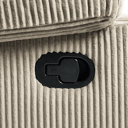 Fauteuil inclinable manuel moderne en velours côtelé, fauteuil inclinable réglable avec larges accoudoirs