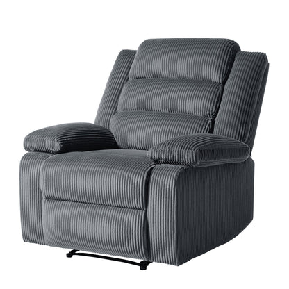 Fauteuil inclinable manuel moderne en velours côtelé, fauteuil inclinable réglable avec larges accoudoirs