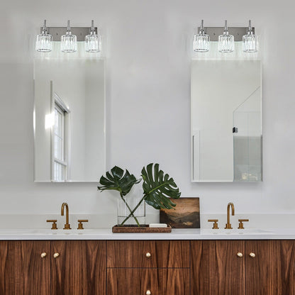 Appliques murales modernes à intensité variable pour salle de bain, avec abat-jour en cristal