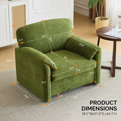 Fauteuil moderne à oreilles d'éléphant, canapé d'appoint confortable pour le salon et la chambre