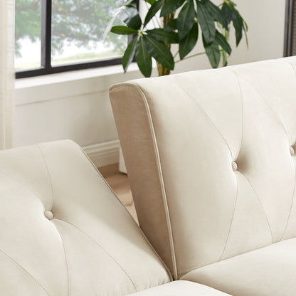 Canapé-lit futon moderne, canapé convertible avec pieds fuselés en bois, 78,35 cm de large, petit canapé à dossier divisé pour salon