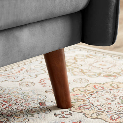 Canapé-lit futon moderne, canapé convertible avec pieds fuselés en bois, 78,35 cm de large, petit canapé à dossier divisé pour salon