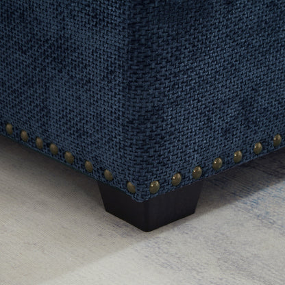 Canapé d'angle moderne en chenille d'angle avec canapé-lit gigogne, sièges de rangement, pouf et 2 coussins pour salon