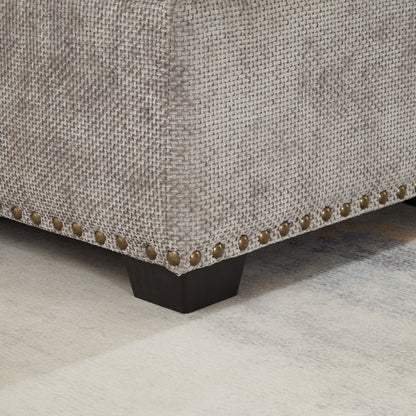 Canapé d'angle moderne en chenille d'angle avec canapé-lit gigogne, sièges de rangement, pouf et 2 coussins pour salon