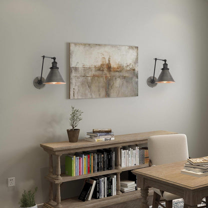 Ensemble de 2 appliques murales modernes à bras articulé réglable, à brancher et à câblées