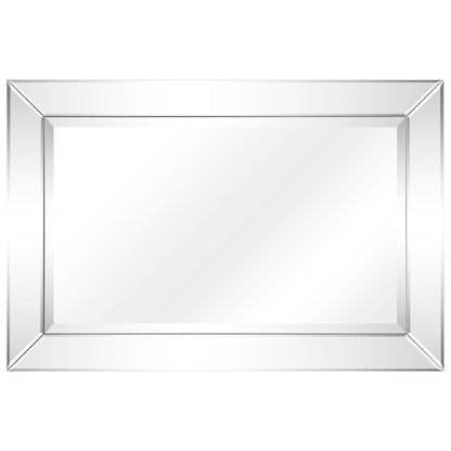 Miroir mural rectangulaire biseauté transparent HD pour salle de bain, coiffeuse, chambre, 3 tailles