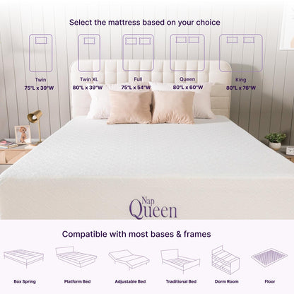 Matelas NapQueen Elizabeth 10 en mousse à mémoire de forme et gel rafraîchissant