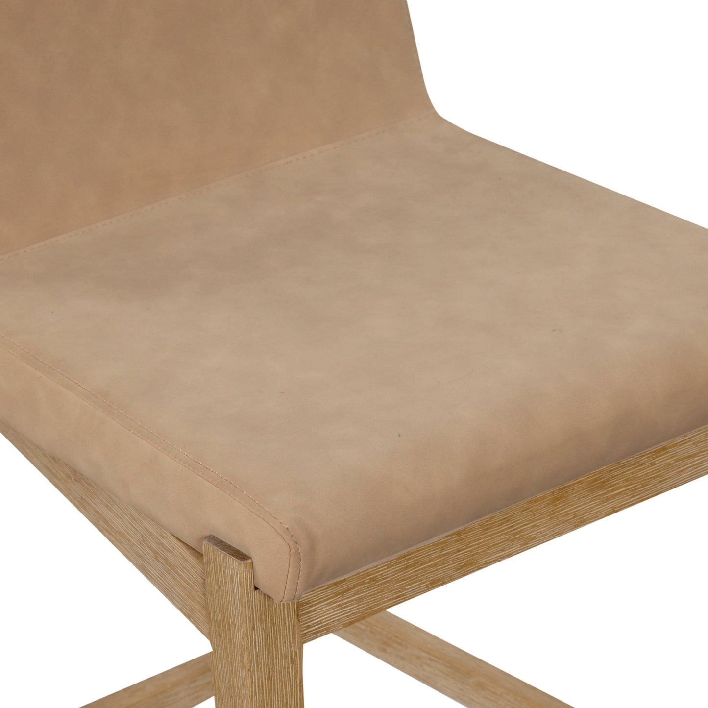 Tabouret de bar moderne Gracie, chaise rembourrée en tissu bouclé et pieds en bois brossé