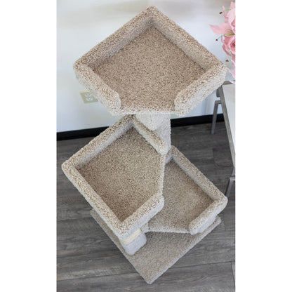 Nouveaux condos pour chats à 3 niveaux en bois massif et moquette, arbre à chat