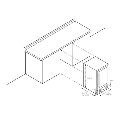 Cave à vin et réfrigérateur à boissons encastrable NewAir SplitShelf pour 9 bouteilles de vin et 48 canettes, en acier inoxydable