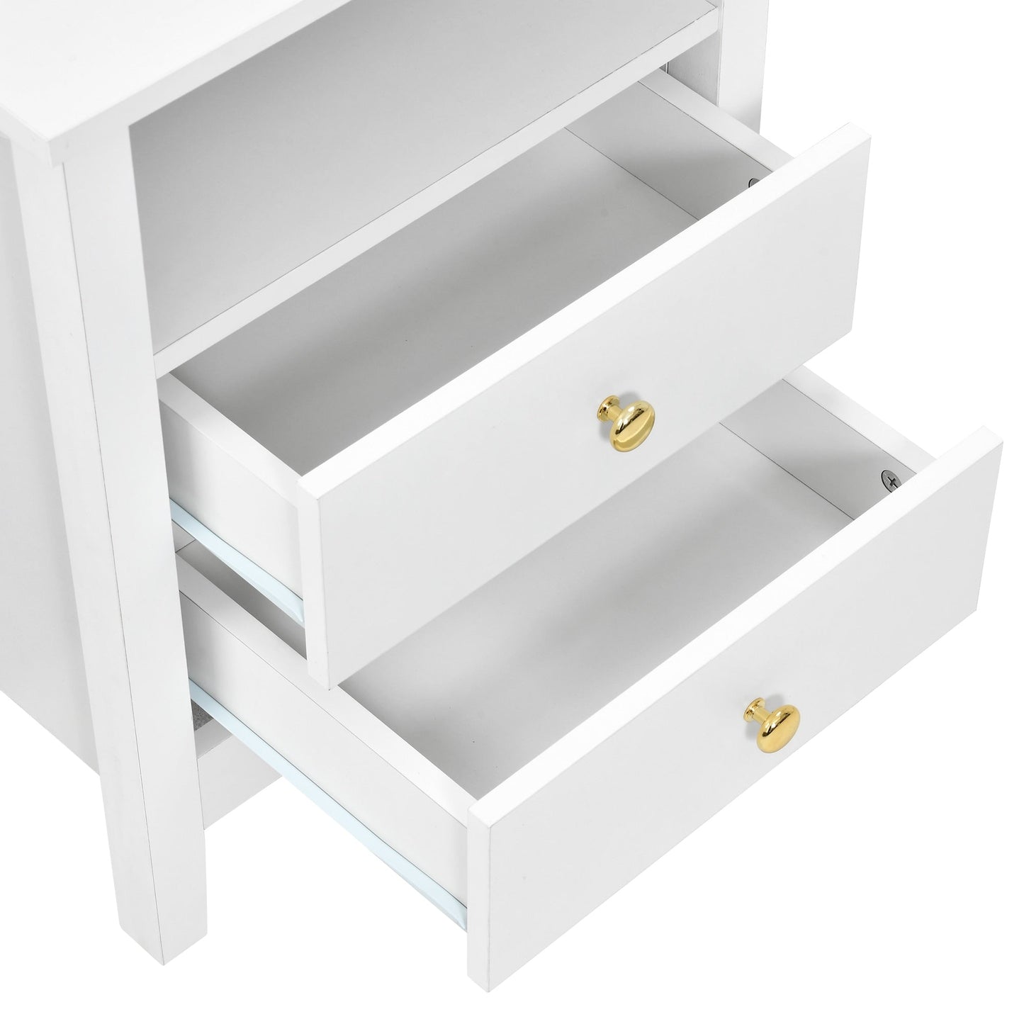 Ensemble de 2 tables de chevet avec station de charge, table d'appoint avec 2 tiroirs, ports USB et prises électriques, pour lit de chevet