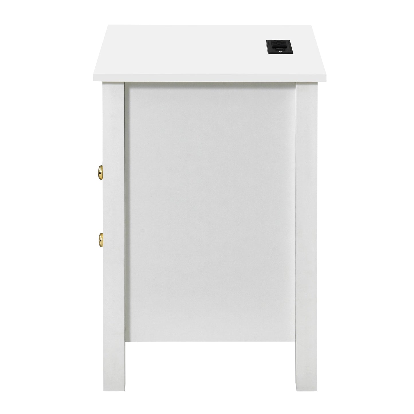 Ensemble de 2 tables de chevet avec station de charge, table d'appoint avec 2 tiroirs, ports USB et prises électriques, pour lit de chevet