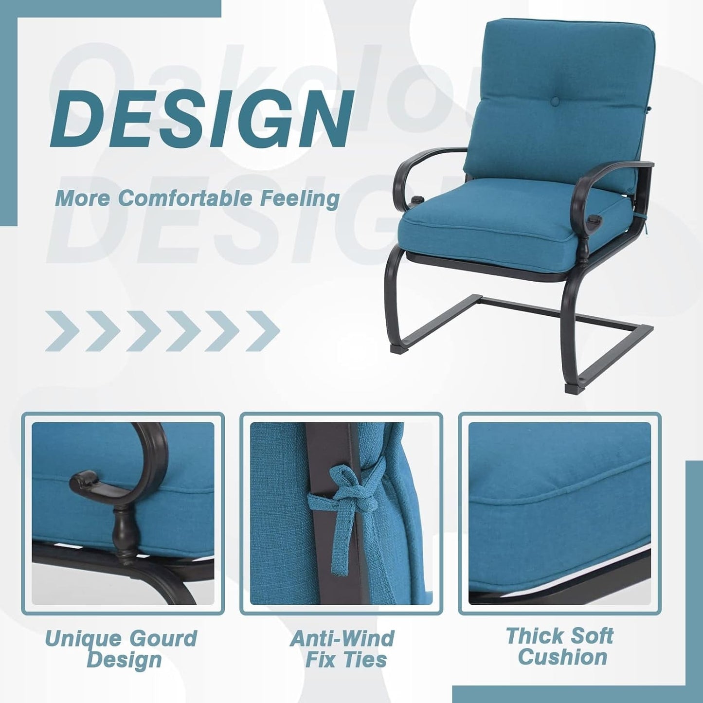 Ensemble bistro d'extérieur Nista 3 pièces avec chaises de salle à manger, coussins et table basse, par Havenside Home