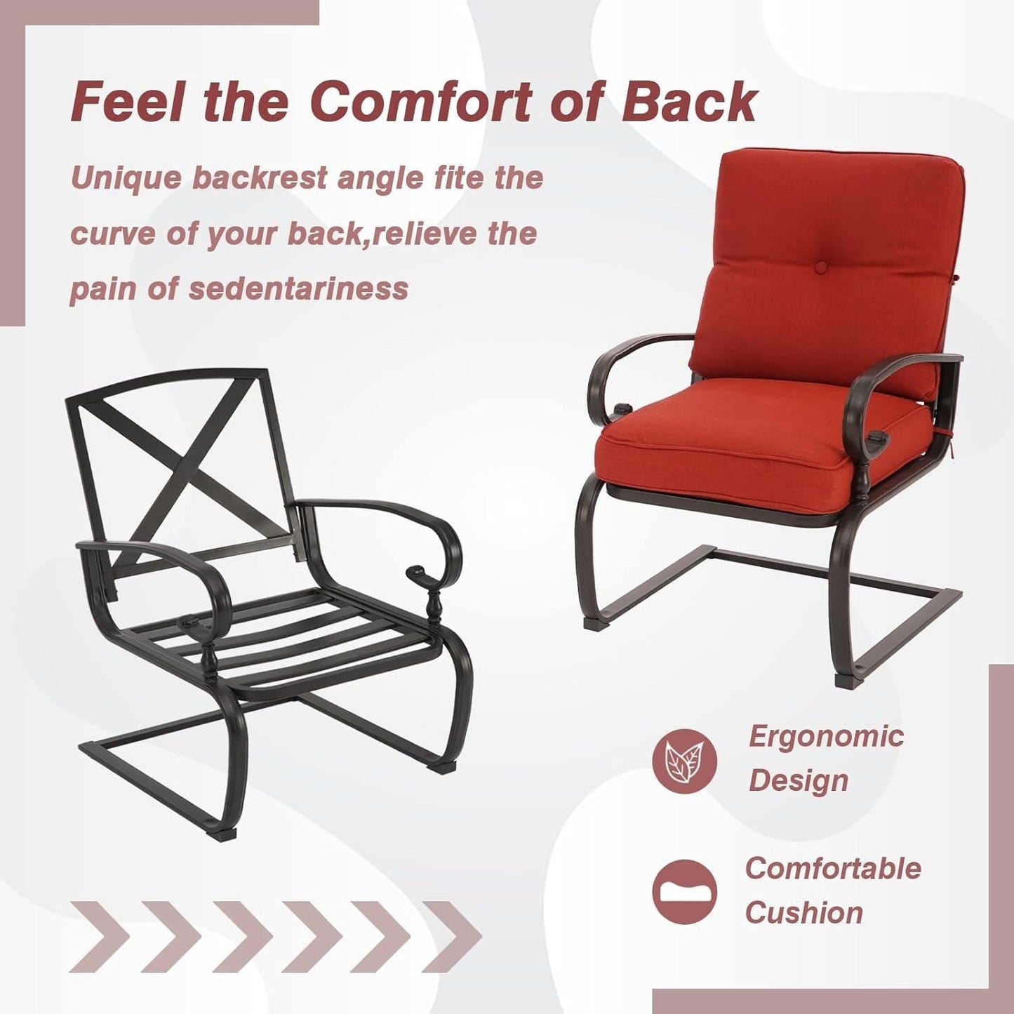 Ensemble bistro d'extérieur Nista 3 pièces avec chaises de salle à manger, coussins et table basse, par Havenside Home