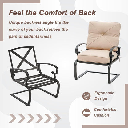 Ensemble bistro d'extérieur Nista 3 pièces avec chaises de salle à manger, coussins et table basse, par Havenside Home