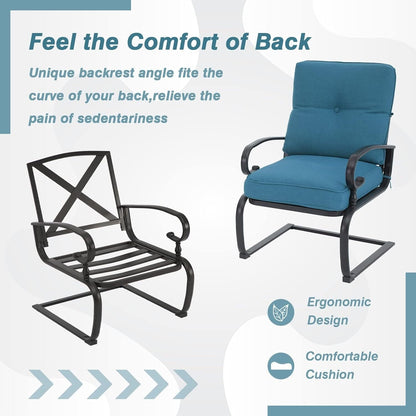 Ensemble bistro d'extérieur Nista 3 pièces avec chaises de salle à manger, coussins et table basse, par Havenside Home